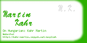 martin kahr business card